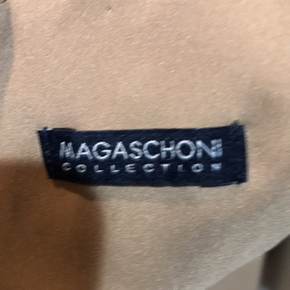 Magaschoni Beige Midi Dress w/Pockets Pleated Front/Back w/Exposed Zipper-No Tag - Picture 10 of 13